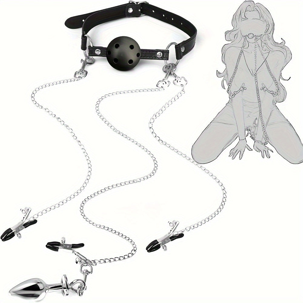 L'Éveilleur de Sens en Inox Gag / Pinces tétons & plug anal