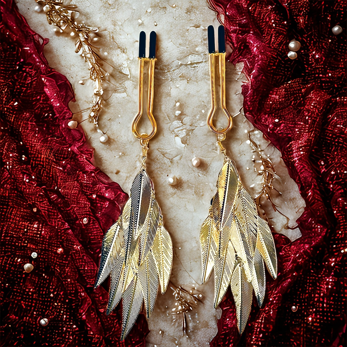 Pinces à tétons en forme de feuille inox froid au toucher