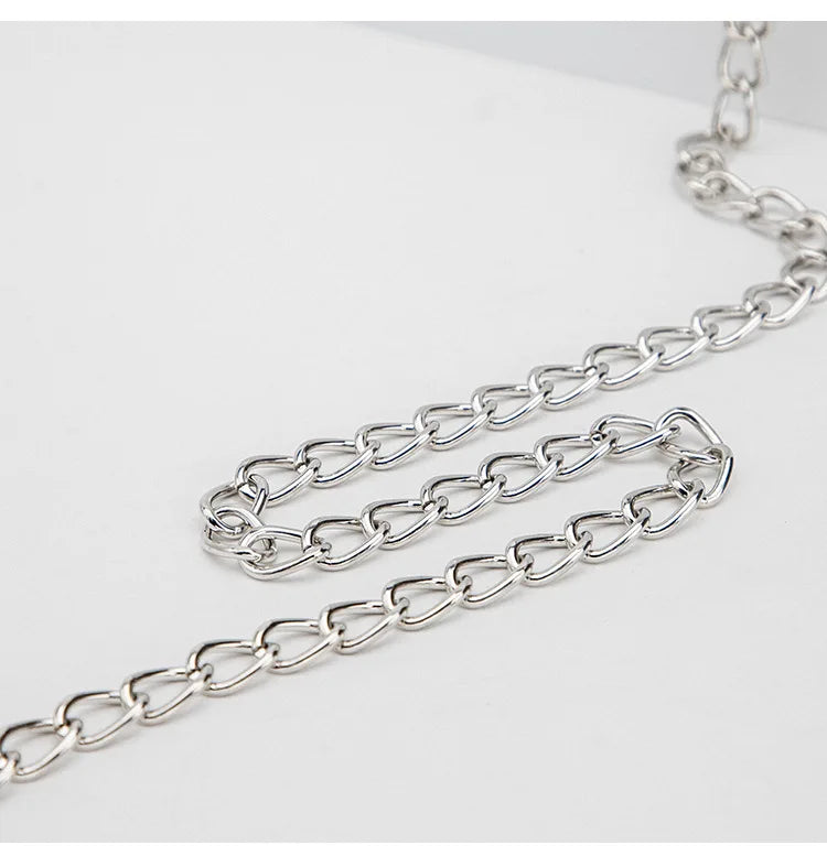 Chain Leash — Choker BDSM Cuir & Métal avec Laisse