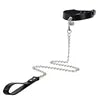 Chain Leash — Choker BDSM Cuir & Métal avec Laisse