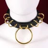 Golden Loop — Collier BDSM Cuir avec Anneau O-Ring