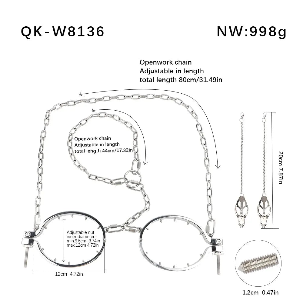 Pinces à tétons inox froid avec sert seins