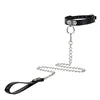 Chain Leash — Choker BDSM Cuir & Métal avec Laisse