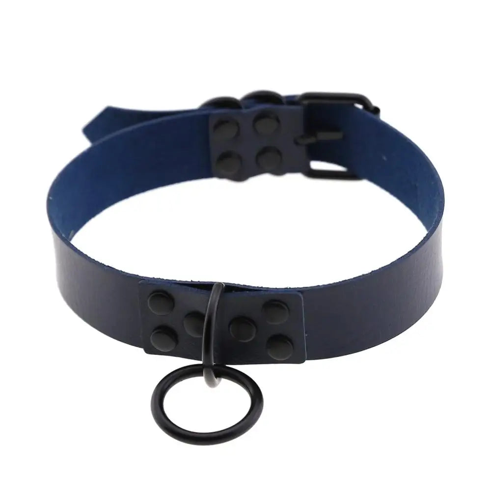 Iron Circle — Collier BDSM Punk Rivets & Anneau O-Ring