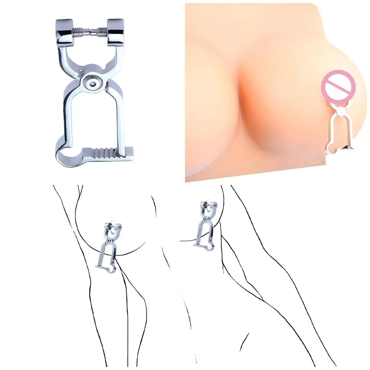 Pinces de Sein Sensorielles en Acier Inoxydable Froid